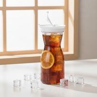 Bouteilles rondes en verre de qualité alimentaire de 500 ml, 750 ml, 1000 ml, 1500 ml, 16 oz pour eau froide et jus, idéales pour les boissons maison