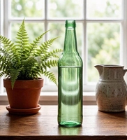 Bouteille en verre cylindrique de 500 ml avec couvercle scellé et étiqueté pour les spiritueux forts, le whisky, le rhum et autres spiritueux