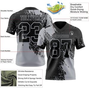 Maillot de football personnalisé unisexe à col en V, sublimé, anti-humidité, pour entraînement, uniforme d'équipe, 360 grammes - Product Image 2