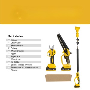 Ensemble d'outils de jardin sans fil 21V sans balais 3 en 1, mini tronçonneuse de 8 pouces, <span class=keywords><strong>sécateur</strong></span> <span class=keywords><strong>électrique</strong></span> de 40 mm avec perche télescopique - Product Image 5