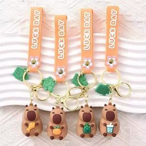 Mới capybara 3D PVC Mặt dây chuyền Keychain phim hoạt hình phim hoạt hình sáng tạo trang trí xe Keychain - Product Image 3