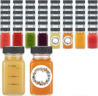 Bouteilles carrées en verre de 2 oz (60 ml) – Mini-bocaux en verre pour jus et potions de gingembre avec impression personnalisée et étiquette