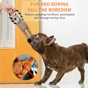 Wholesale Indestructible Best Sell Pet Toy Dog <b>Squeaky</b> Plush Bite-resistant Chew Toy Cartoon Monkey Lion Elephant Shape Toy - Product Image 2