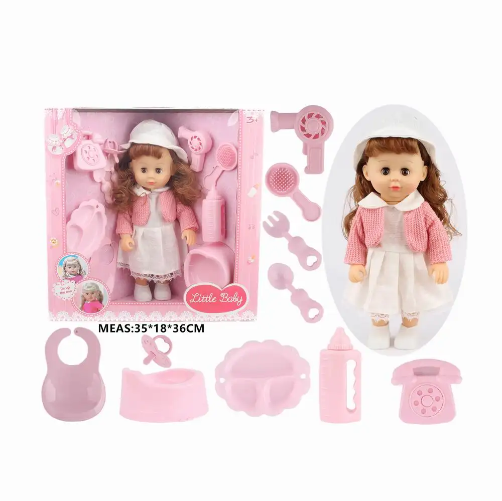 2021 good price 12 inch doll toys plastic material fashion kids plastic play house baby girls toy doll house play dolls toys set