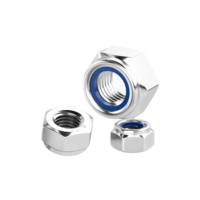 Écrou hexagonal autobloquant en acier inoxydable 304 DIN985, écrou Nyloc anti-desserrage, fixation anti-déchirure