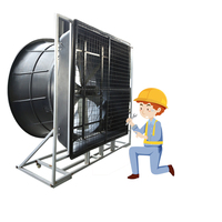 Ventilateur d'extraction à persiennes de 72 pouces avec 6 pales en aluminium, grand volume d'air et grilles en acier pour l'extraction de la chaleur dans les bâtiments d'élevage