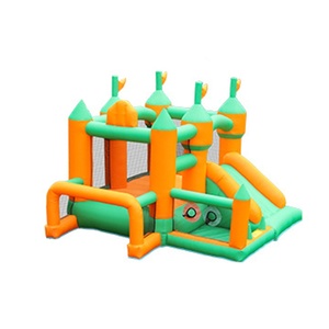 Château gonflable DarlingKids avec parcours d'obstacles, combo structure <span class=keywords><strong>de</strong></span> saut pour enfants avec deux toboggans, murs d'escalade, basket-ball et football - Product Image 4