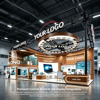 Stand d'exposition pour produits informatiques en bois personnalisé YTSF-I74 avec écran LED et comptoir, en acier et aluminium, facile à assembler, usage commercial