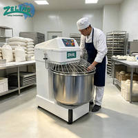 Amasadora Espiral de Sobremesa Pequeña, 30L 40L, Tazón de Acero Inoxidable, para Harina de Trigo, Panadería Comercial, Pizza, Máquina para Amasar Pan, Doble Función
