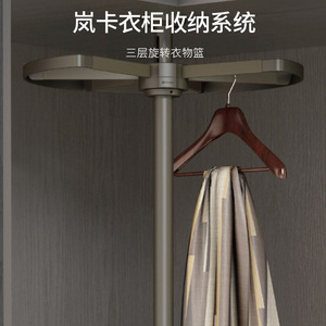 Rotating <b>Clothes</b> Rack 360 Degree Multifunctional Walk In Closet Corner Wardrobe Three Tier Clothing Organizer Standing Type - Product Image 4
