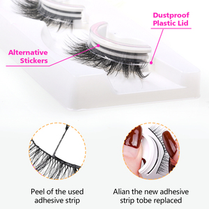 Self <b>Adhesive</b> 3D Mink False Eyelashes No Glue Reusable <b>Lashes</b> with Custom Packaging for Beauty Retail - Product Image 4