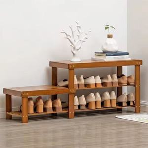 Wooden entryway <b>shoe</b> bench, multi-tiered <b>shoe</b> rack, <b>shoe</b> <b>storage</b> sofa bench for home use. - Product Image 1