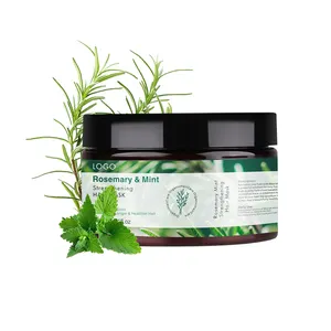 Dry Damaged Hair Deep Condiitoning Rosemary Mint Hair Mask Essential Oil Biotin Strengthening Hair Masque