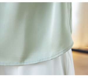 8696 # Blouses De bureau élégantes pour femmes à manches longues <span class=keywords><strong>chemisier</strong></span> En Satin <span class=keywords><strong>vert</strong></span> chemise Blusas Mujer De Moda - Product Image 6