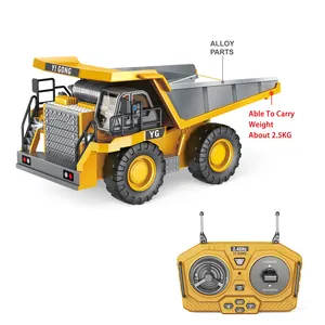 हॉट सेल 1/24 2.4जी अलॉय डंप ट्रक 9-चैनल आरसी इंजीनियरिंग वाहन सिमुलेशन माइनिंग ट्रक टिपिंग ट्रक लड़कों के बच्चों का खिलौना