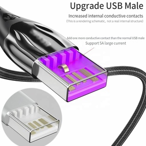 Nylon Bện Từ Loại C 5A Nhanh Sạc Cáp Usb, Điện Thoại Di Động Micro Usb Sạc Cáp Dữ Liệu - Product Image 3