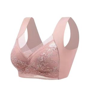 Bellissimo <span class=keywords><strong>reggiseno</strong></span> posteriore da donna Plus Size esplosivo in <span class=keywords><strong>pizzo</strong></span> senza <span class=keywords><strong>reggiseno</strong></span> traspirante sottile in seta di ghiaccio con cinturino regolabile filo Push-Up senza fili - Product Image 4