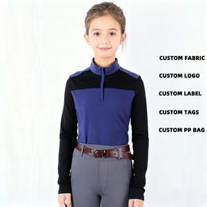 Camisetas Ecuestres para Niños con Cremallera Oculta, Ropa de Equitación, Camisa para Competición, Ropa Ecuestre Infantil - Product Image 2