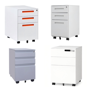 Armoire de classement mobile en métal à 3 tiroirs, sous le bureau, rangement de bureau - Product Image 4