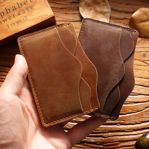 Retro Handmade Genuine Leather <b>Card</b> Storage Case Crazy Horse Leather <b>Card</b> <b>Holder</b> Vintage Men <b>Wallet</b> Slim Minimalist <b>Wallet</b> - Product Image 1
