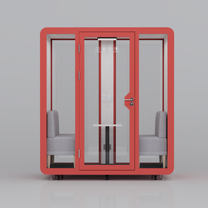 Cabina de Oficina Insonorizada de Primera Calidad con Reducción de Ruido, Sofá Cómodo y Mesa Lateral, Cabina de Reuniones de Oficina Insonorizada de Dos Plazas - Product Image 2