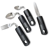 Ensemble de cuisine 5 pièces larges poignées antidérapantes non lestées pour les tremblements des mains arthrite parkinson ou ustensiles adaptatifs pour personnes âgées