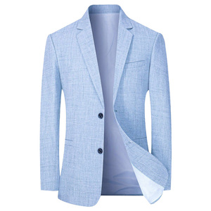<span class=keywords><strong>Blazer</strong></span> <span class=keywords><strong>Veste</strong></span> d'Affaires pour <span class=keywords><strong>Homme</strong></span> Automne Haute Qualité, Coupe Slim Décontractée à Boutonnage Simple - Product Image 1