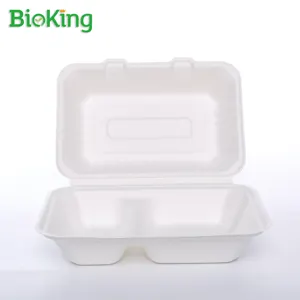 BioKing biodegradable and composable sugarcane bagasse disposable takeaway food container