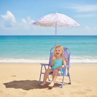 Ensemble chaise de plage compacte pour enfant avec parasol, structure métallique pliable, léger, écologique, durable, portable, mobilier d'extérieur, salle de sport