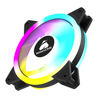 Ventilateur RGB adressable AntarcChill 120 mm, boîtier noir mat, double anneau lumineux, haute vitesse, silencieux, ventilateur de refroidissement pour radiateur