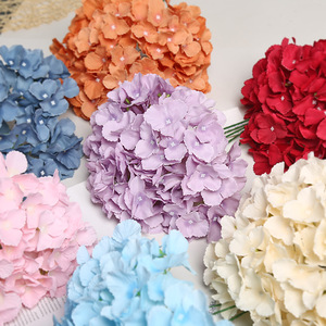 Bouquets d'hortensias artificiels Lichao, 5 têtes, fleurs en soie faites à la main, décoration de mariage, décoration de la maison, accessoires d'extérieur - Product Image 2