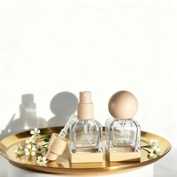 Flacon pompe carré en verre 30 ml avec bouchon sphérique pour fond de teint, sérum, lotion – Emballage cosmétique de luxe OEM, logo personnalisé, vente en gros