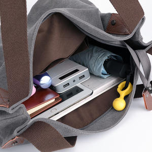 Bolso Bandolera de Lona Versátil <span class=keywords><strong>y</strong></span> Moderno con Cierre de Cremallera <span class=keywords><strong>y</strong></span> Color Sólido para Mujer, Estilo Europeo Americano - Product Image 4