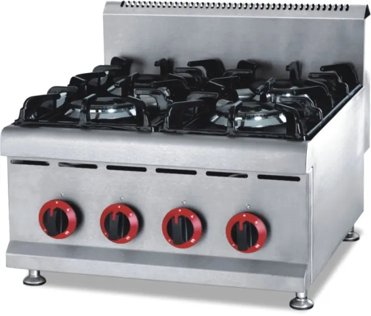 Catering Equipment Stainless Steel 4 Burner Gas Ranges Commercial Gas Stove Kitchen Restaurant Commercial Gas Stove