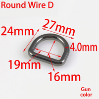 Anneau en D rond de 19 mm de diamètre, accessoire de quincaillerie pour sacs à main et bagages, boucle semi-circulaire en alliage de zinc en forme de D, largeur intérieure de 19 mm