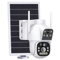 Caméra solaire extérieure WiFi HD à double objectif avec objectif PTZ d'alerte intelligente Connectivité 4G Caméra réseau IP