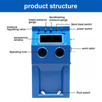 Machine de sablage liquide de type boîte de haute qualité et durable armoire de soufflage de vapeur sans poussière