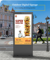 Layar Digital Signage Luar Ruangan 32-75 Inci, Tahan Air IP65, Kecerahan Tinggi, LCD untuk Iklan dan Grafik, Cocok untuk Bandara dan Pendidikan