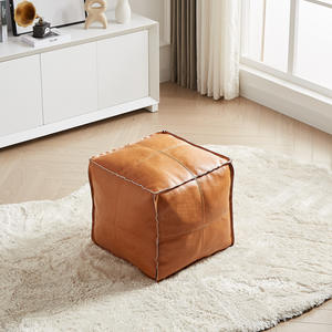 Tabouret carré rembourré en cuir marocain extensible chaussure à langer canapé tabouret bas couverture <span class=keywords><strong>Tatami</strong></span> stockage pied canapé <span class=keywords><strong>Futon</strong></span> entrée maison - Product Image 3