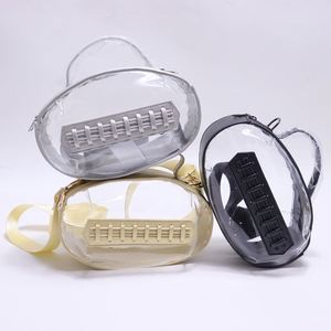 Bolso Bandolera Transparente de PVC Impermeable, Clásico, Vintage, para Invierno y Otoño, Aprobado para Estadios, Ajustable, para Días de Partido de Rugby - Product Image 1