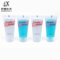 Kit d'articles de toilette pour hôtel personnalisé 20ml 30ml, tube souple en PE, ensemble de shampoing et gel douche pour chambre d'hôtel, articles de toilette de voyage