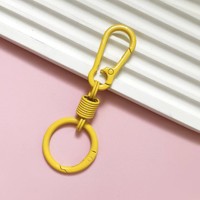 KC1084 Mousqueton en métal coloré avec anneau spirale pour porte-clés DIY, fermoir et breloque de sac, fourniture de matériel de fabrication