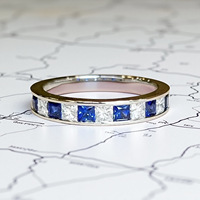 Bagues de mariage avec bagues de fiançailles pour femmes bagues en zircon cubique en cristal bleu plaqué argent pour femmes cadeau