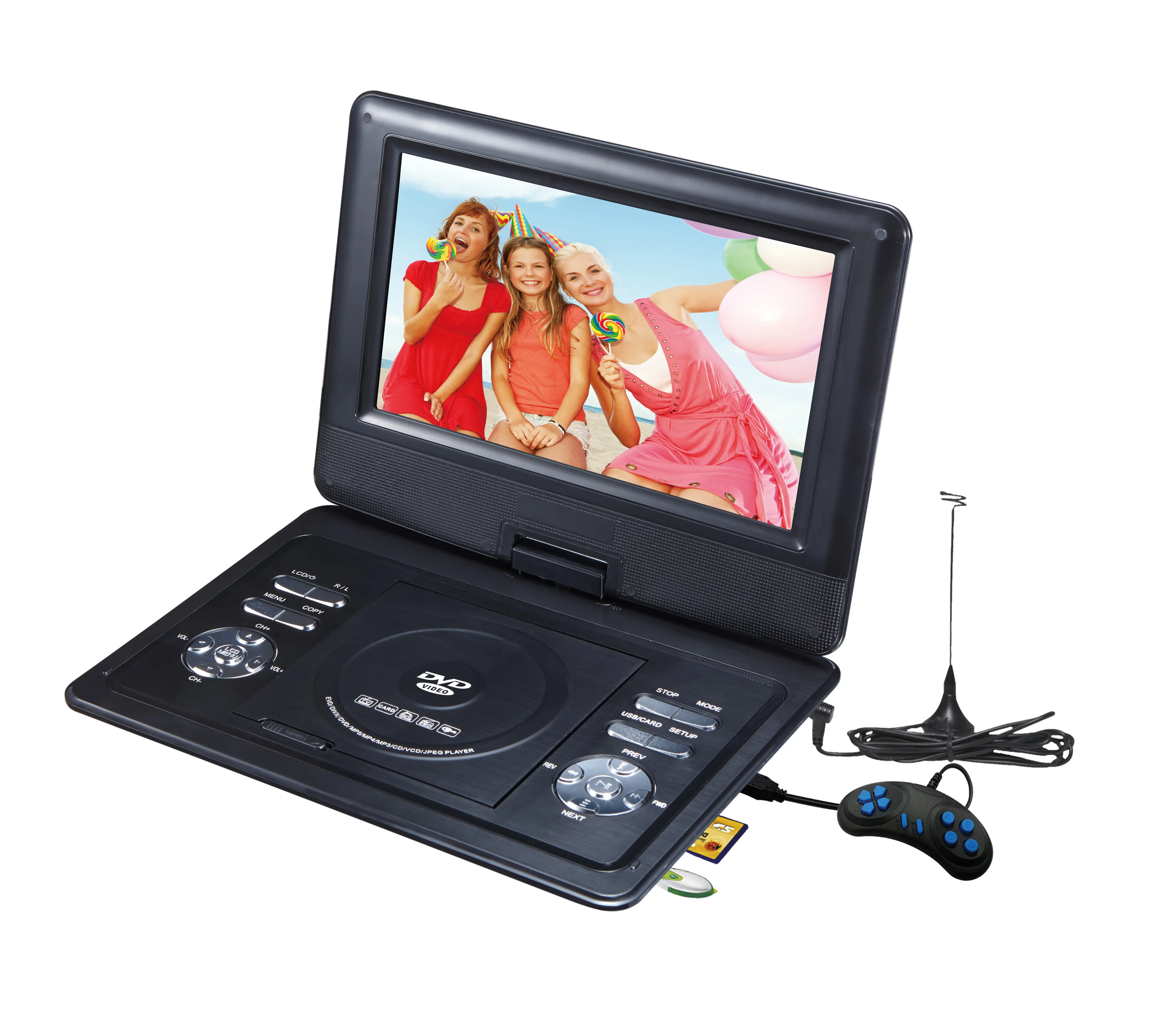 10.1 inch LED Screen Outdoor Rechargeable Battery Portable DVD Player