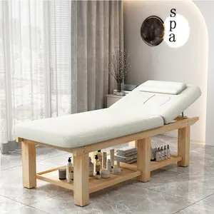 Beste Kwaliteit 2 Sectie Duurzaam Verstelbare Chiropractie Massage Bed Thaise Houten Gezichtsmassage Tafel Te Koop