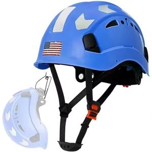 Casque de sécurité noir de type V avec visière transparente et décalque drapeau américain, construction sans fentes, suspension à 6 points - Product Image 5