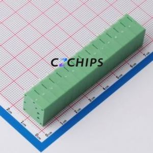 MX205R-5.0-14P-GN01-Cu-A Spring Terminal Block Through hole Component (THT),P=5mm Connector 1x14P 5mm Green Right Angle Insert - Product Image 2