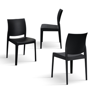 Alberto <b>Chair</b> Set Of 4 Black Polypropylene Indoor Outdoor <b>Garden</b> <b>Chairs</b> - Product Image 2
