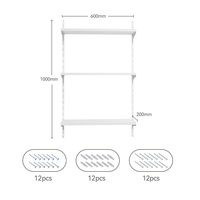 Kit d'étagères murales en métal pour l'organisation de rangement à domicile et au bureau, étagères de rangement DIY pour l'organisation modulaire des étagères murales