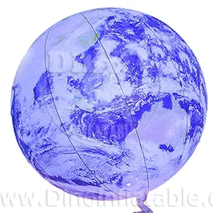 OEM Custom LED Lighting Planet Inflatable Earth Balloon For Advertising Decoration